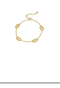 Detail view of S925 sterling silver pig nose bracelet with 18k gold plating and extension chain