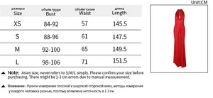 Size chart detail for backless halter neck satin evening dress with body measurements