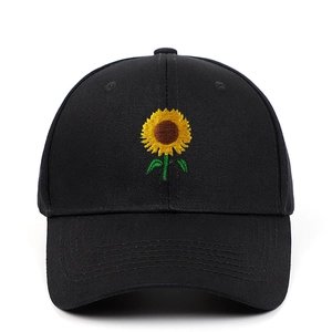 Women Men Sunflower Embroidery Baseball Cap Cotton Adjustable Casual Sun Hat Outdoor Fashion Floral Embroidered Trucker Hat