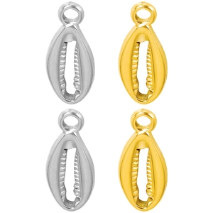 Pendentif Coquillage Cauri Acier Inoxydable 304 Plaqué Or 18K Creux DIY Bijoux Accessoire Pour Colliers