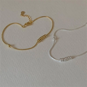 Minimalist 925 sterling silver snake bone chain bracelet in gold and silver finish