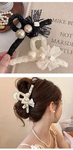 Détails des pinces à cheveux élégantes en dentelle avec perles pour coiffures raffinées