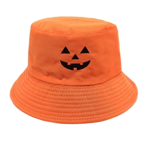 Bucket Hat Halloween Kürbis Stickerei Baumwolle Canvas Sonnenschutz Outdoor Party Vintage Herren Damen