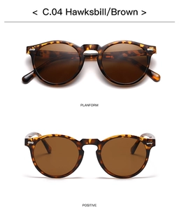 Draufsicht und Vorderansicht der runden Vintage-Schildpatt-Sonnenbrille für Kinder