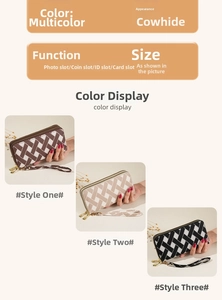 Detailed view of striped leather wallet interior featuring multiple card slots and phone pocket