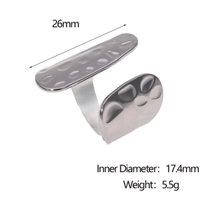 Detail showing an irregular hammered silver ring with 17.4mm inner diameter and 5.5g weight