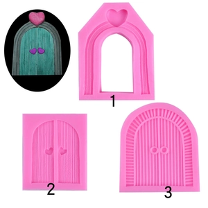 Fairy Tale Door Silicone Mold Arch Heart Wood Grain Fondant Cake Decorating Chocolate Candy Soap Resin Clay Crafting Novelty