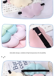 Detail of 3D cloud-shaped sleep mask with adjustable strap and breathable micro-holes