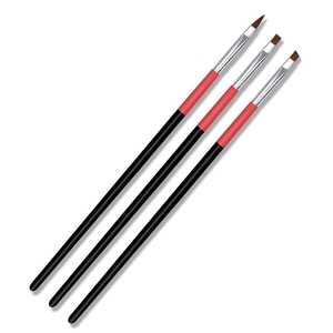 Kit de 3 pinceaux de nail art professionnels avec manches noirs pour peinture de précision