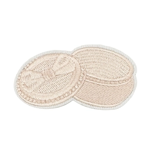 Cute beige bow and makeup case embroidery patches for hats and accessories