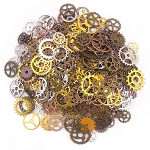 Mix of 50g vintage steampunk metal gears and mechanical pendants for DIY jewelry making