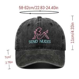 Detailed size specifications for embroidered baseball cap with 58-62cm head circumference