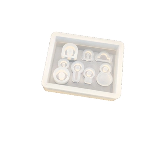 Translucent silicone sphere mold for DIY resin crystal ball jewelry making on white background