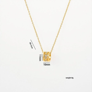 Detailweergave van gouden cilinderketting met 40+5cm ketting en 4g gewicht informatie.