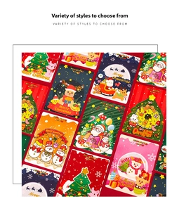 Détail de cartes de Noël 3D avec motifs de Père Noël, rennes et sapins de qualité supérieure
