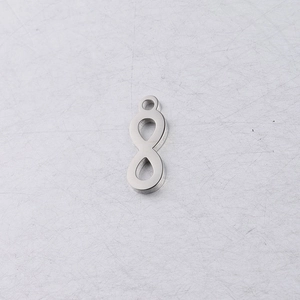 Polished stainless steel infinity symbol charm for DIY jewelry making accessories