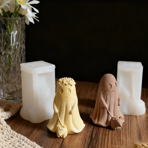 Ghost walking dog silicone mold and resin crafts for Halloween DIY scented candle making