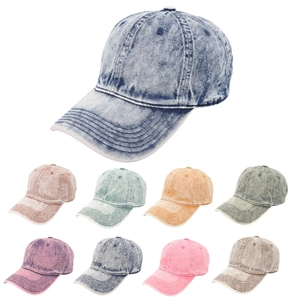 Vintage Washed Cotton Denim Baseball Cap Adjustable Buckle Outdoor Sun Protection Casual Sun Hat Men Women
