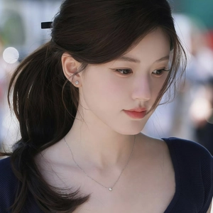 Minimalist silver necklace and stud earrings set featuring round cut zircon stones on model