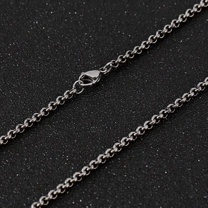 Collier Chaîne Rolo En Acier Inoxydable Minimaliste Maillons Ronds Bijoux Tendance Accessoires Unisexe