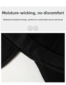 Macro view of widened sweatband and neat stitching inside the baseball cap