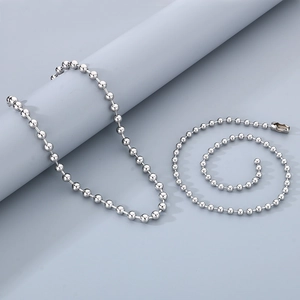 Chaînes à billes en acier inoxydable poli avec fermoirs pour création de bijoux DIY