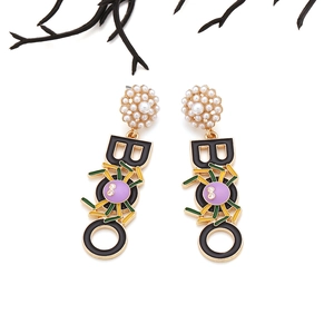 Halloween spider earrings with BOO lettering, faux pearls and dark gothic metal design