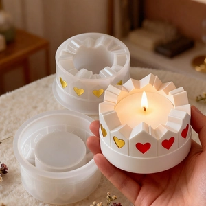 DIY Heart Castle Silicone Mold Set for Resin Casting and Handmade Wax Candle Making