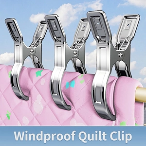Stainless Steel Clothes Pins Windproof Heavy Duty Laundry Drying Clips For Quilts Socks Blankets Rustproof