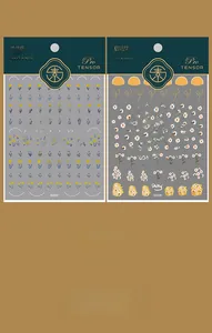 5D stereoscopic floral nail art decals with tulip and daisy designs on Pro TENSOR sheets