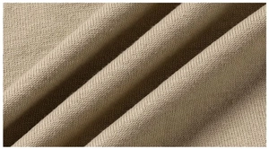 Close-up of khaki slim-fit knit sweater showing high-density soft texture and warm fabric