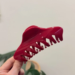 12cm large red glossy butterfly shark clip elegant hairpin for women hair styling