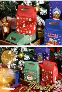 Weihnachtsgeschenkboxen bunte Papiersüßwarenboxen tragbare Weihnachtsdosen mit festlichem Design.