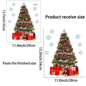 Dettaglio delle dimensioni e del layout degli adesivi per finestre con albero di Natale