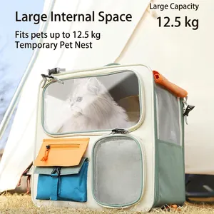 Portable pet backpack with clear window for large cats and dogs up to 12.5kg