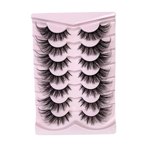 Lot de 7 paires de faux cils œil de renard avec bandes noires pour un regard allongé
