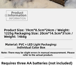 Detailed specifications and dimensions of the retro LED Christmas phone booth lamp
