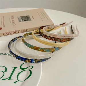 French chic acetate nonslip headbands set in assorted tortoise and marble patterns