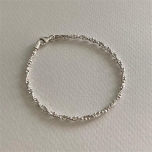 Minimalist S925 sterling silver beaded bracelet with faceted beads and lobster clasp
