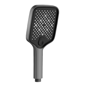Square high pressure handheld shower head with matte finish and functional control button