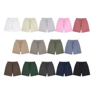 Mens 420g heavy cotton drawstring shorts in 14 colors including olive and blue
