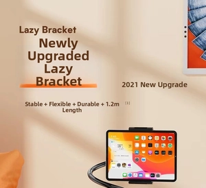 Detailed view of 1.2M flexible lazy arm stand supporting tablet with sturdy gooseneck