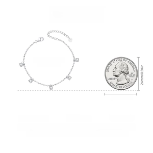 S925 sterling silver beaded bracelet detail with heart tag and coin for size reference
