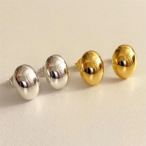 Orecchini A Lobo Ovali Lisci Argento Sterling 925 Forma Di Fagiolo Geometrica Minimalista Gioielli Eleganti