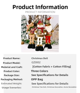 Detail view of telescopic Christmas dolls including reindeer, snowman, and Santa Claus figures