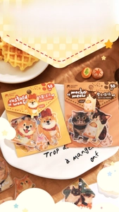 Vue détaillée des autocollants sablés brillants de chats et chiens pour scrapbooking