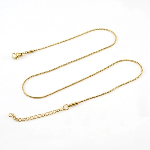 Minimalist 18K gold plated stainless steel S-link necklace with lobster clasp