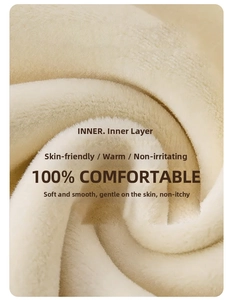 Detail of soft cream-colored fleece lining, thick thermal interior for winter warmth