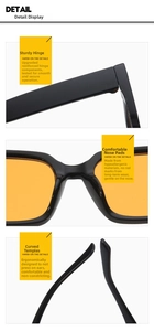 Detailed views of reinforced hinges, comfortable nose pads, and ergonomic curved temples