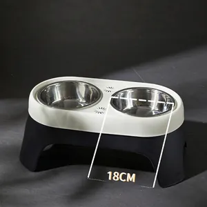 Ciotole rialzate per cani in acciaio inox da 18 cm con supporto ergonomico